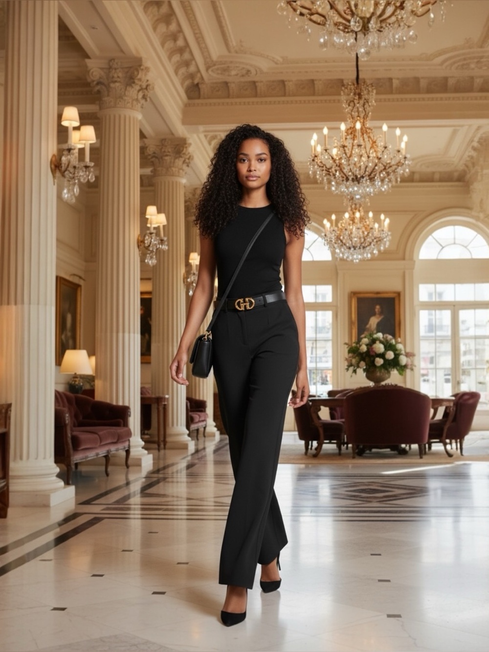White House Black Market Black Wide Leg Pants